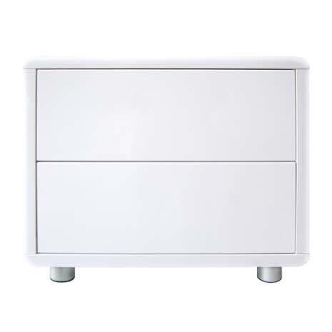 Soho White Gloss 2 Drawer Bedside Table