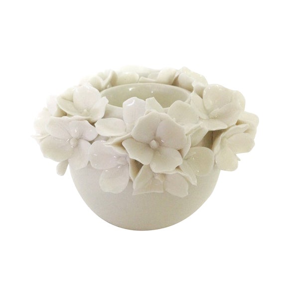 Dorma Cream Flower Tealight Holder