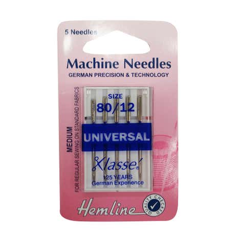 Hemline pack of 5 Medium Sewing Machine Needles