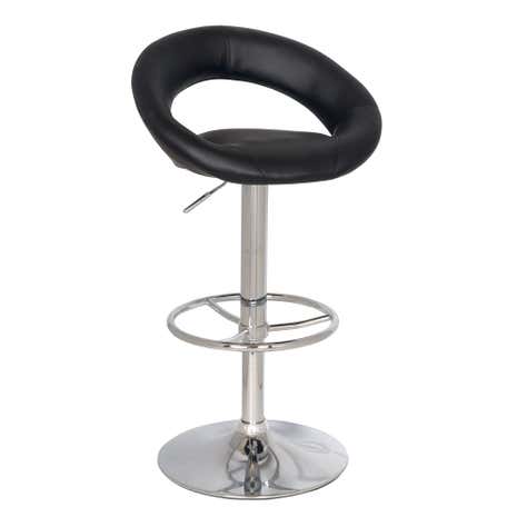 Piso Upholstered Black Gas Lift Bar Stool