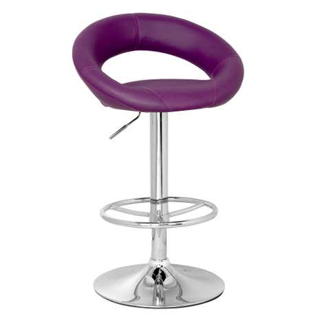 Piso Upholstered Purple Gas Lift Bar Stool
