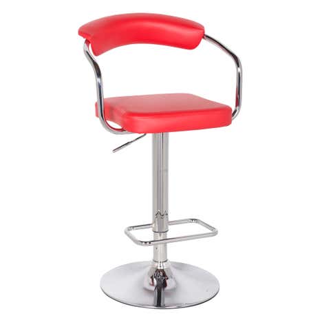 Houston Upholstered Red Gas Lift Bar Stool