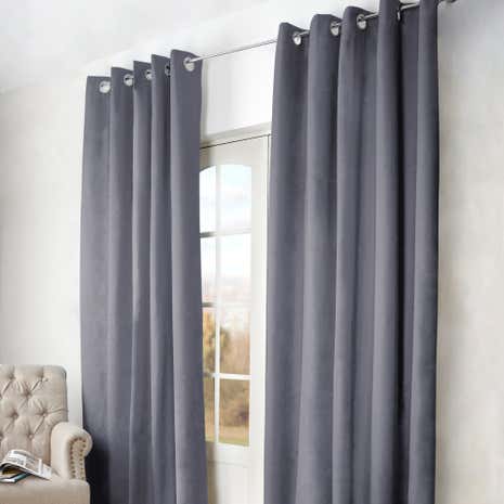 Grey Arizona Blackout Eyelet Curtains