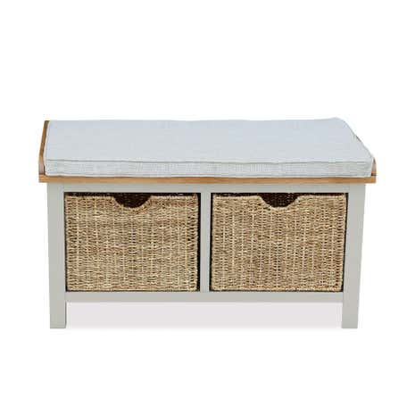 Sidmouth Cotton Hallway Bench With Baskets