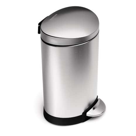 simplehuman Steel 6 Litre Semi Round Bin
