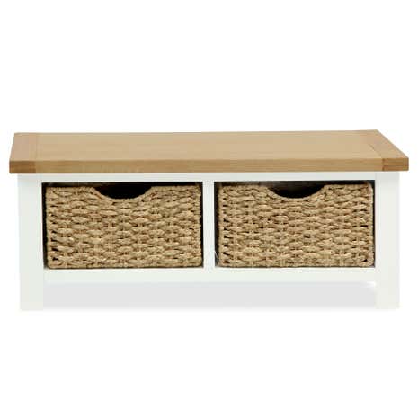 Wilby Cream Small Bench With Baskets