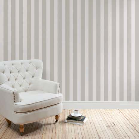 Heritage Grey Stripe Wallpaper