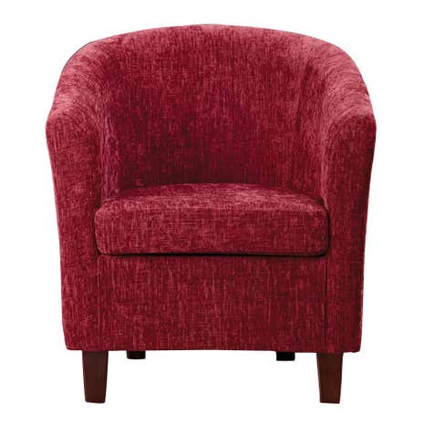 Maurice Raspberry Chenille Tub Chair