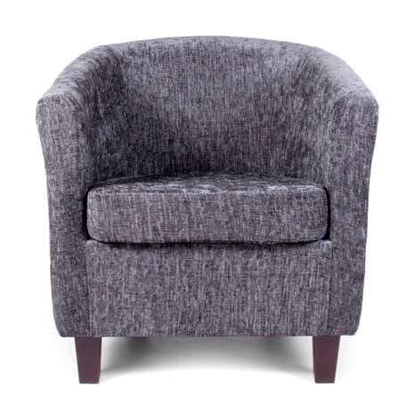 Maurice Charcoal Chenille Tub Chair