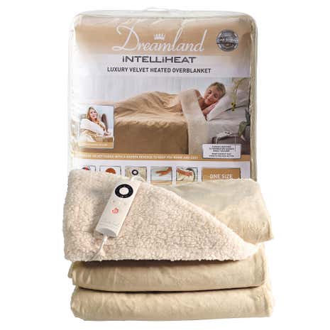 Dreamland Intelliheat Champagne Velvet Heated Overblanket