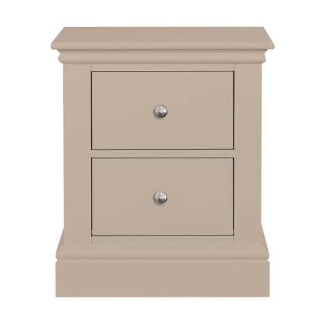 Blakely Taupe 2 Drawer Bedside Table