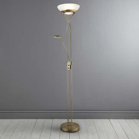 Whirly Mother & Child Antique Brass Floor Light