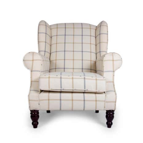 Colorado Check Latte Chartwell Wingback Chair