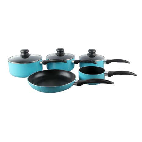 Spectrum Turquoise Aluminium 5 Piece Pan Set