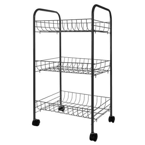 Spectrum 3 Tier Black Veg Trolley