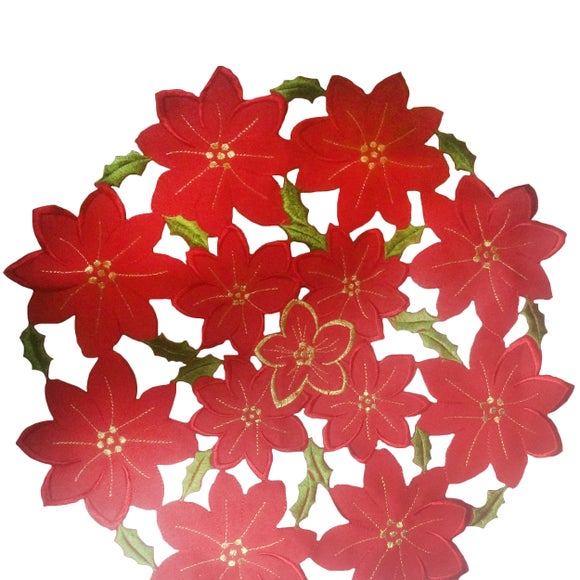 Pack of 2 Red Poinsettia Placemats