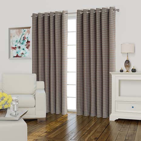 Athena Orange Lined Eyelet Curtains