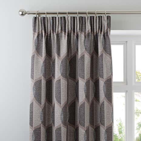 Metropolitan Black Lined Pencil Pleat Curtains