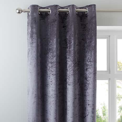 Monroe Charcoal Lined Eyelet Curtains