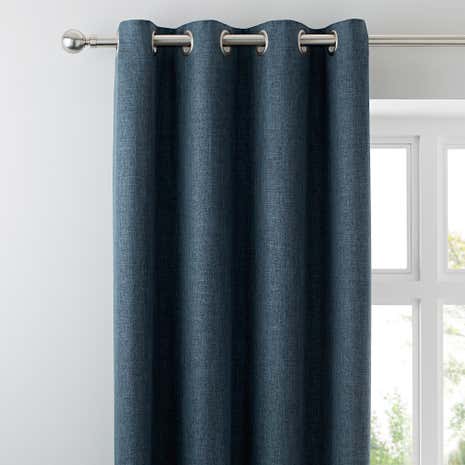 Vermont Denim Lined Eyelet Curtains