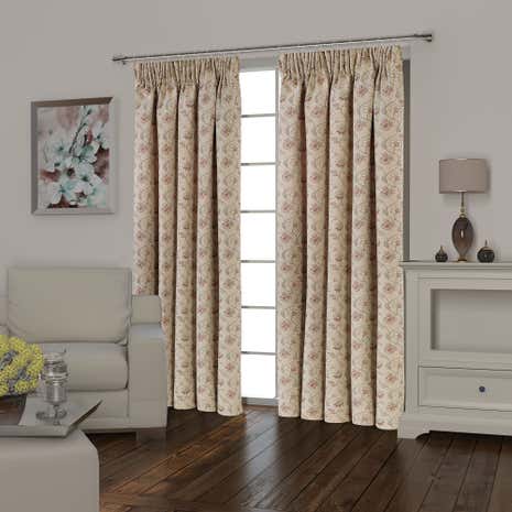 Florence Terracotta Lined Pencil Pleat Curtains