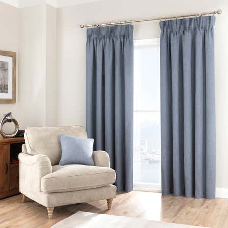 Purity Chambray Pencil Pleat Curtains