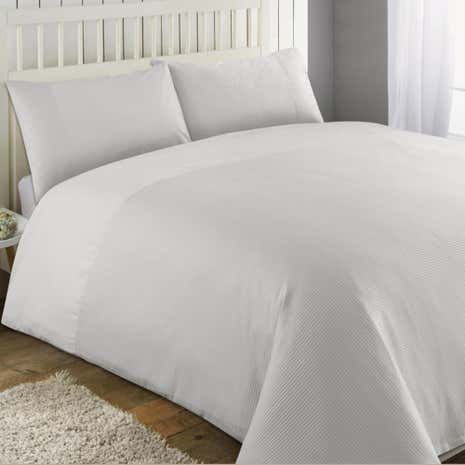 Waffle Silver Duvet Cover and Pillowcase Set