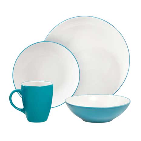 Spectrum 16 Piece Turquoise Dinner Set