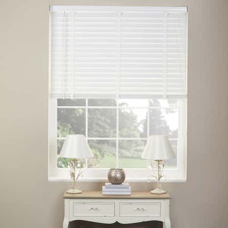 50mm White Hardwood 120cm Drop Venetian Blind