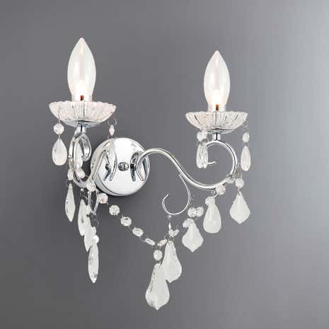 Vela 2 Light Chrome Wall light