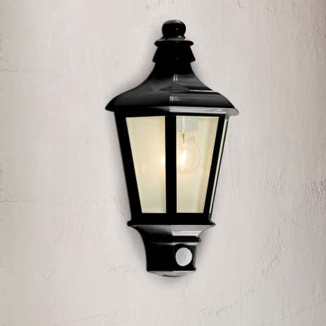 Pallas Black Half Latern with PIR Sensor