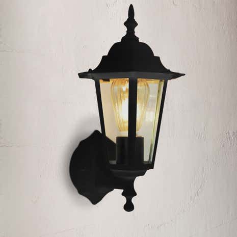 Hermes Black 6 Side Wall Lantern