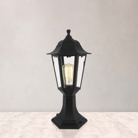 Bianca Black Short Post Lantern