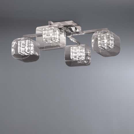 Adam Wired Cube 4 Light Flush Ceiling Fitting