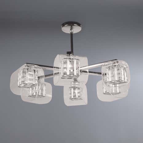 Adam Wired Cube 6 Light Semi-Flush Ceiling Fitting