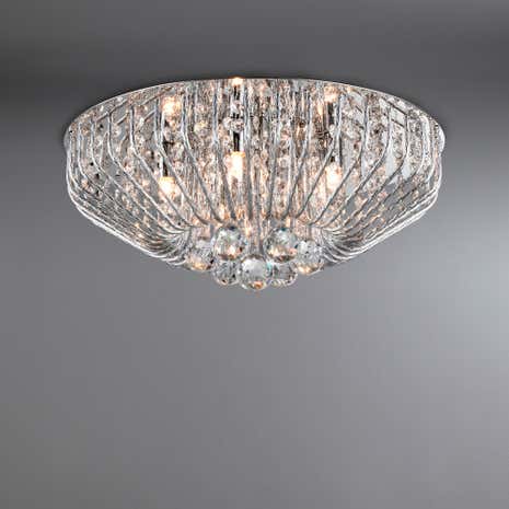 Farah Chrome 5 Light Crystal Ceiling Fitting