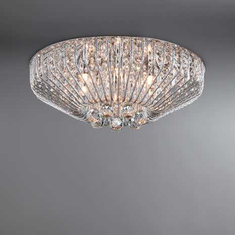 Farah Chrome 6 Light Crystal Ceiling Fitting