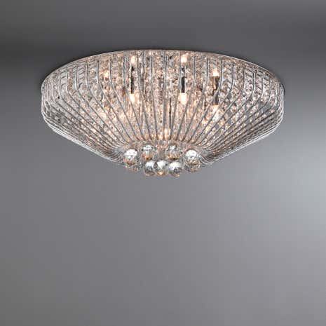 Farah Chrome 7 Light Crystal Ceiling Fitting
