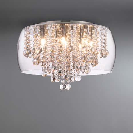 Marquis by Waterford Nore Encased Chrome Flush Ceiling Fitting