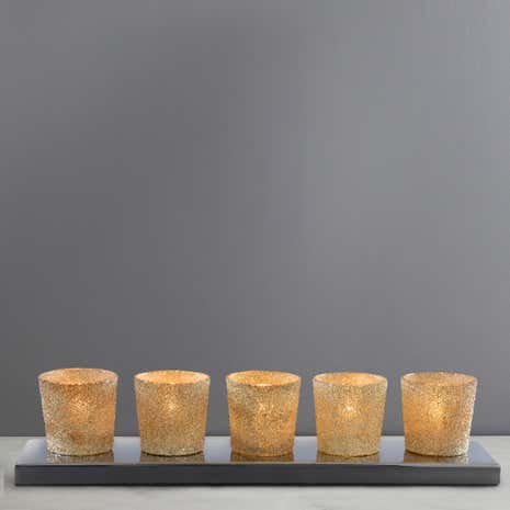 India Gold 5 Light Tea Light Bar