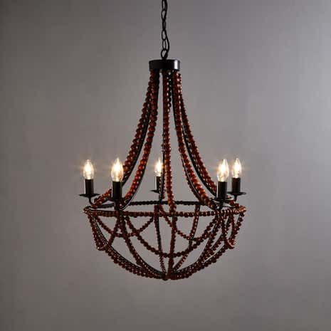 Bayan 5 Light Beaded Chandelier