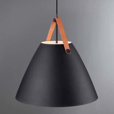 Strap Large Black Pendant Light Fitting