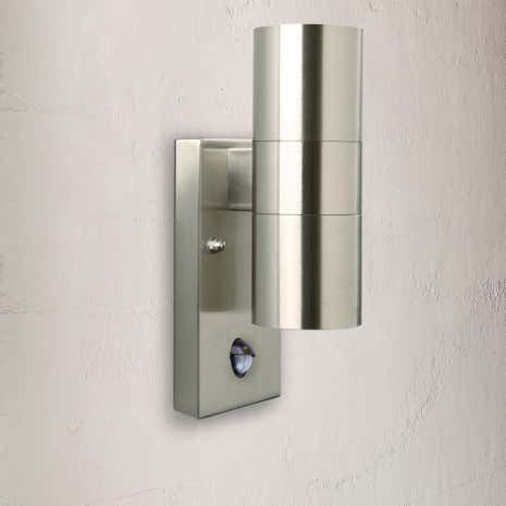 Nordlux Tin Stainless Steel Double Wall Light with Sensor