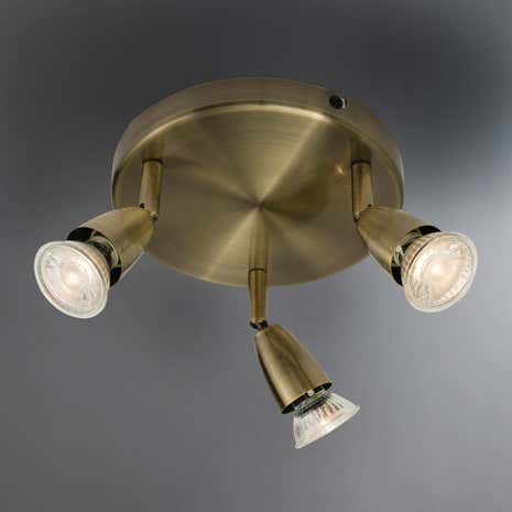 Ameno Brass 3 Light Spotlight