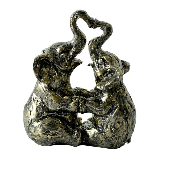kissing elephants figurine
