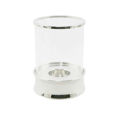 5A Fifth Avenue Hurricane Silver Tealight Lantern