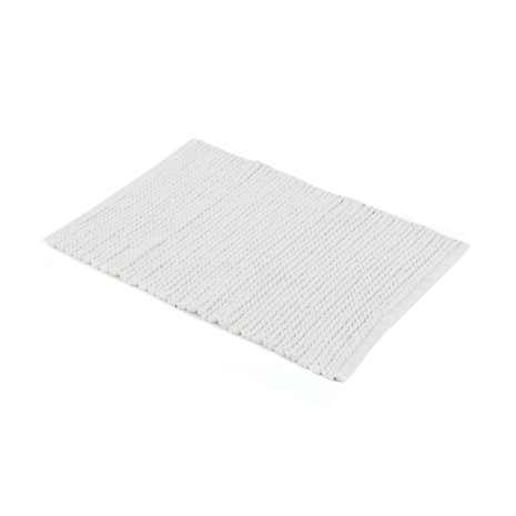 White Cable Knit Bath Mat