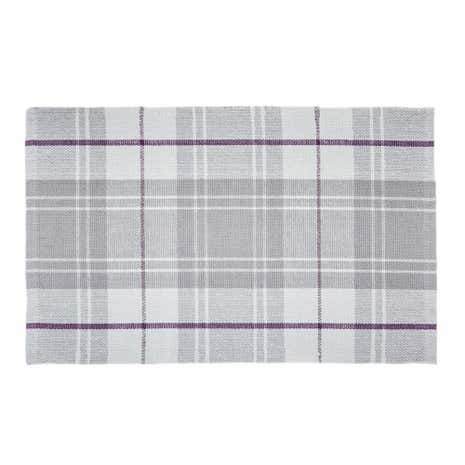Check Lavender Bath Mat