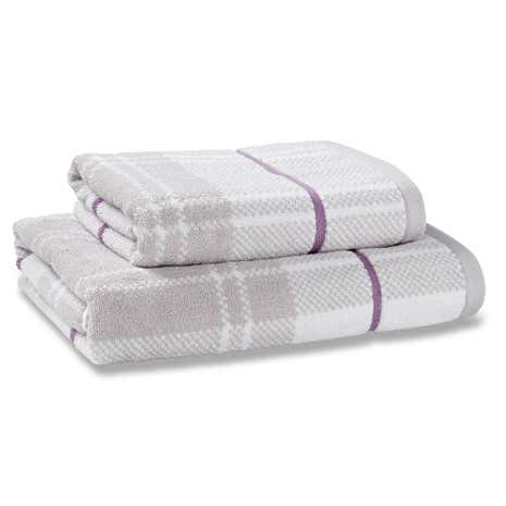 Check Lavender Towel