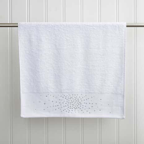 Diamante Jewel White Towel